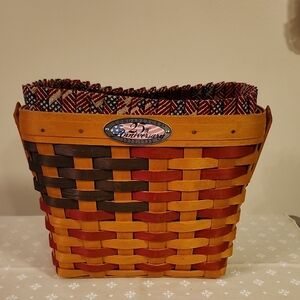 Longaberger 25th Anniversary Patriotic Woven Basket with Liner